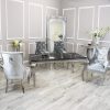 Louis Dining Black Marble Table and Duke Chairs