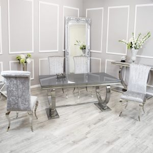 Arial Dining Light Grey Marble Nicole Chairs In England