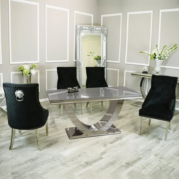 Arial Dining Grey Glass Table and Bentley Chairs