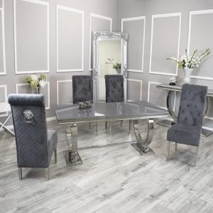 Arial Dining Grey Glass Table and Emma Chairs