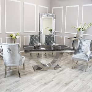 Arial Dining Marble Table and Duke Dining Chairs In England