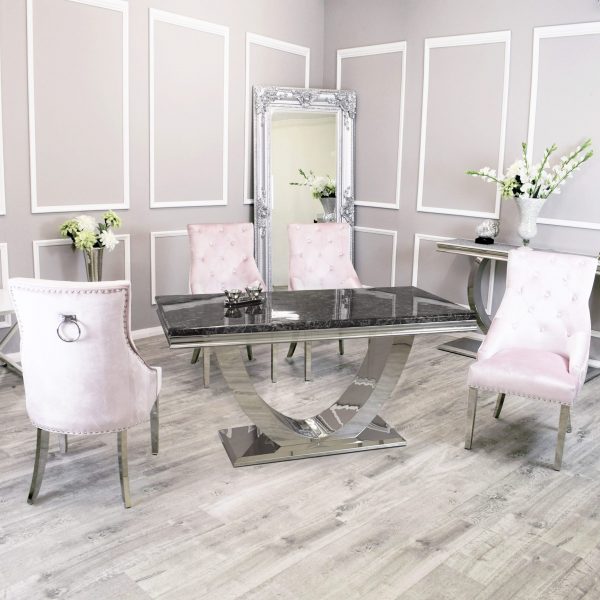 Arial Dining Marble Table and Duke Dining Chairs In England