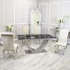 Arial Dining Table And Black Glass Nicole Chairs