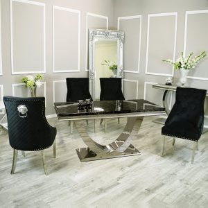 Arial Dining Table Black Marble And Bentley Chairs In England