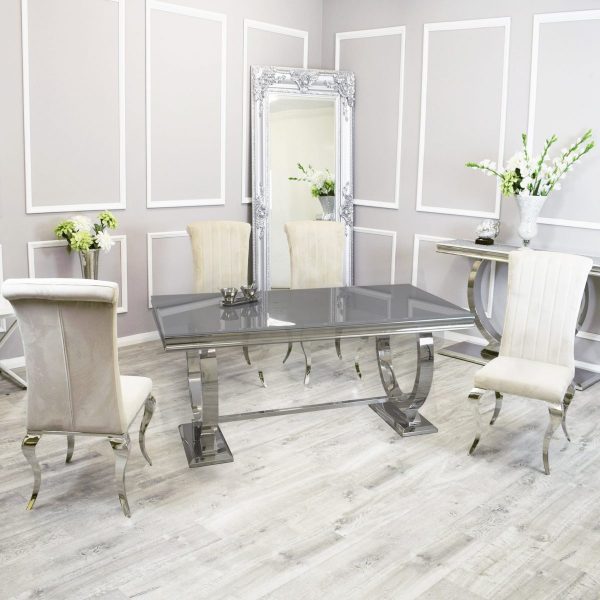Arial Dining Light Grey Marble Nicole Chairs In England