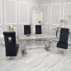 Arial dining Ivory Smoke Marble Table and Emma Chairs