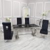 Arianna Dining Set Black Glass Table and Emma Chairs