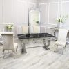 Arianna Dining Set Black Glass Table and Nicole chairs