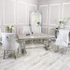 Arianna Dining Set Ivory Smoke Marble Table and Duke Chairs