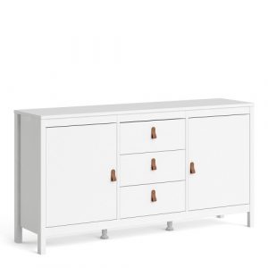 Barcelona Sideboard 2 Doors + 3 Drawers in White in England