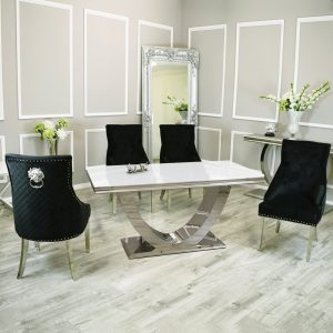 Arial Dining White Glass Bentley Chairs In England - UK