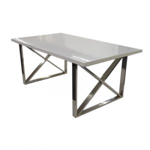 Clarion Dining Table 1.6 x 0.9 High Gloss White