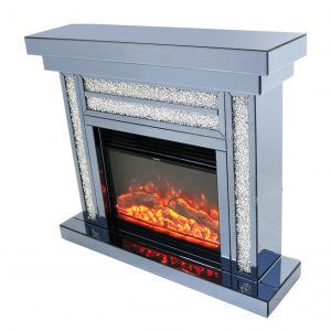 Gatsby Crushed Diamond Fireplace & Electric Fire with Remote Control