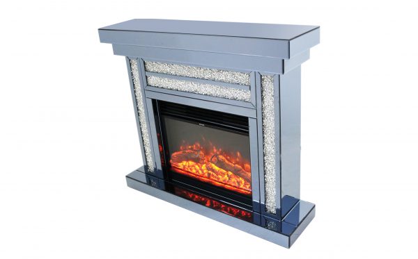 Gatsby Crushed Diamond Fireplace & Electric Fire with Remote Control