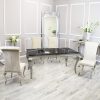 Louis Dining Black Marble Table and Nicole Chairs